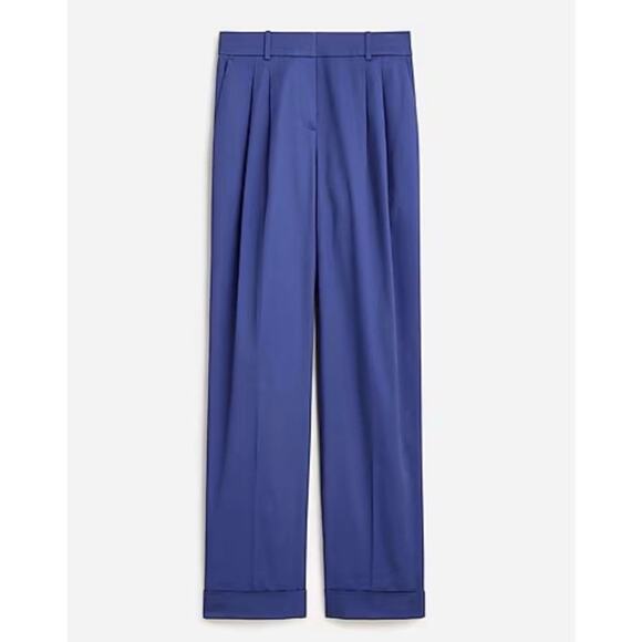 NWT J. Crew 2024 12 Wide Leg Essential Pant Lightweight Chino BW534 Blue - Picture 1 of 12